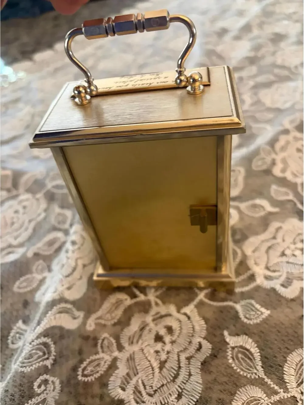 A vintage Bulova quartz carriage clock made in Germany. [COPY]